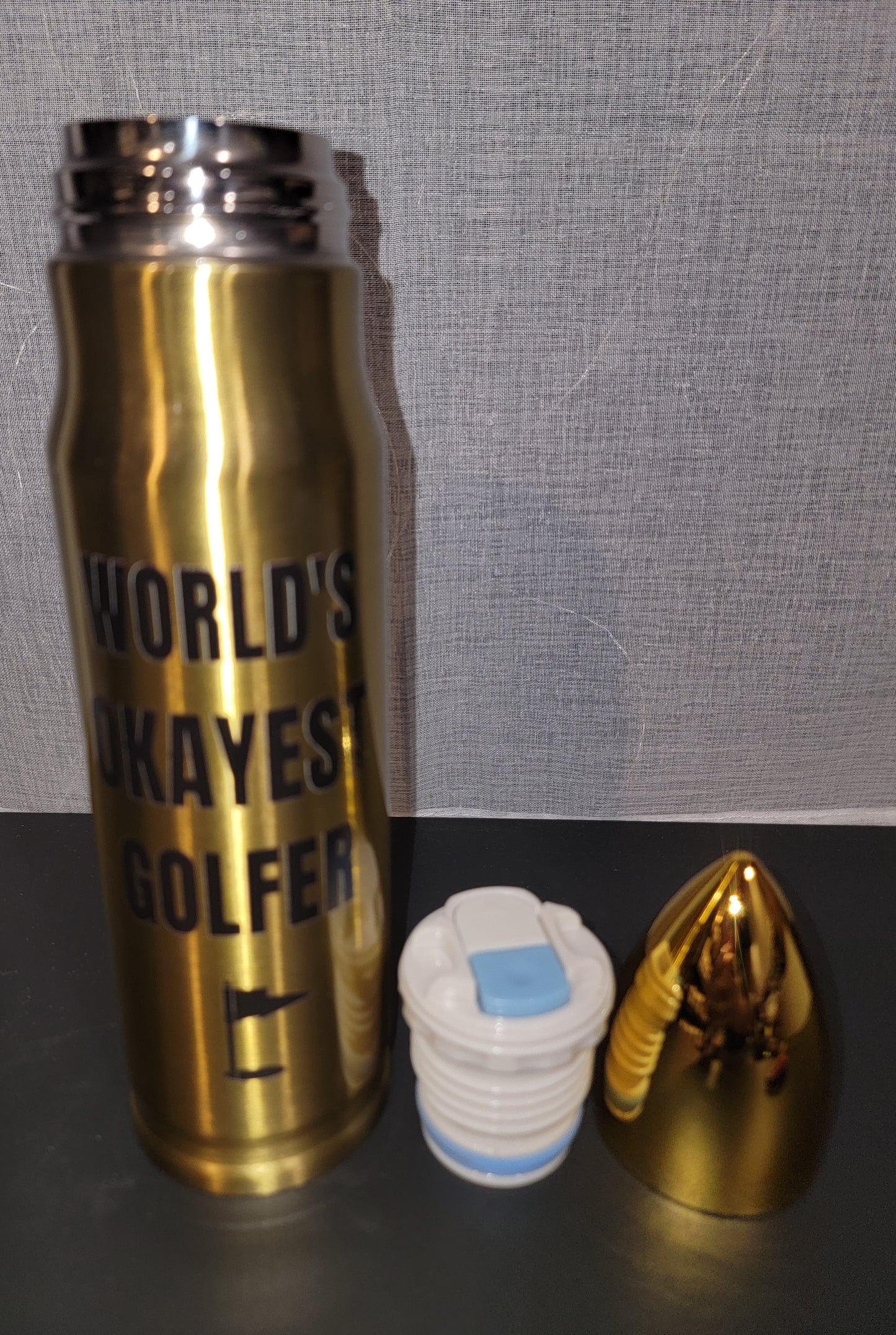 "World's Okayest Golfer" Bullet Thermos