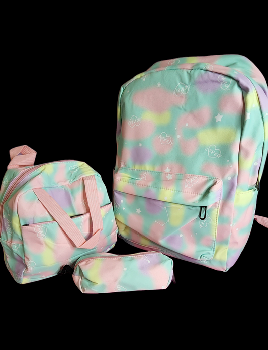 3pc Backpack Set (Camouflage Pattern Green)