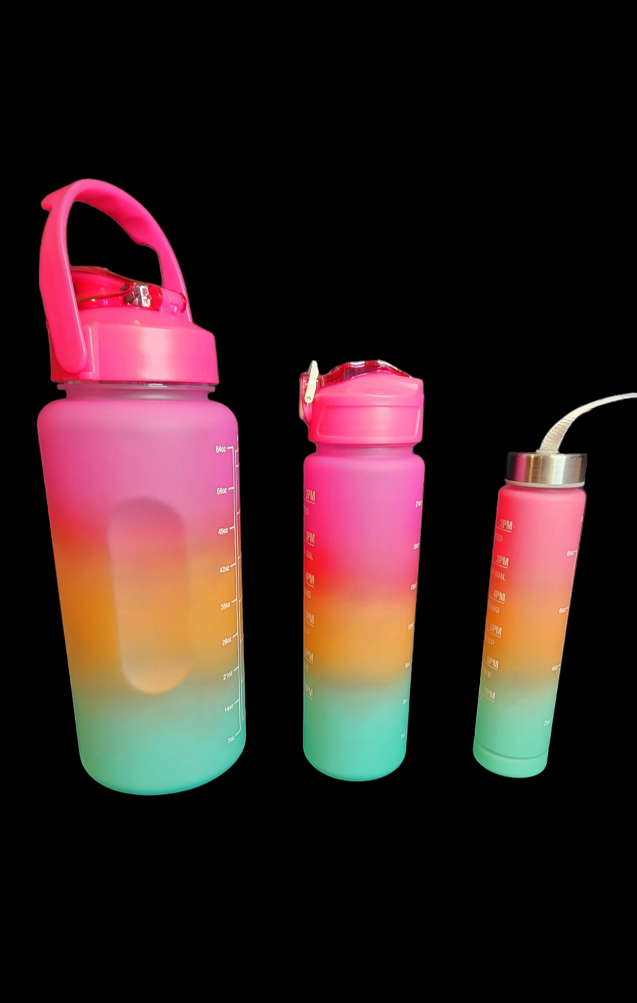 3-in-1 Sunset Gradient Water Bottle Set