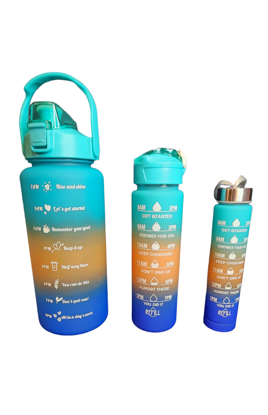 3-in-1 Ocean Gradient Water Bottle Set