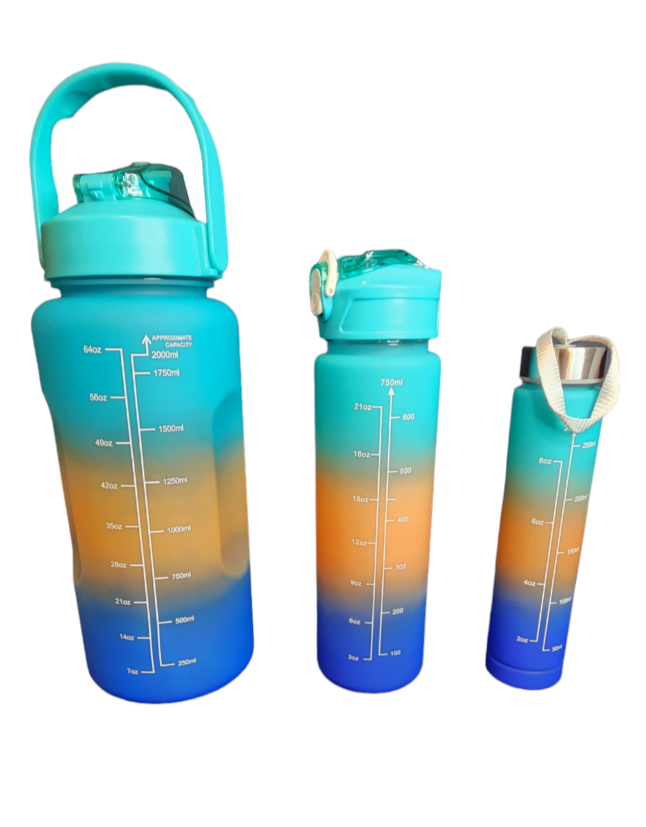 3-in-1 Ocean Gradient Water Bottle Set