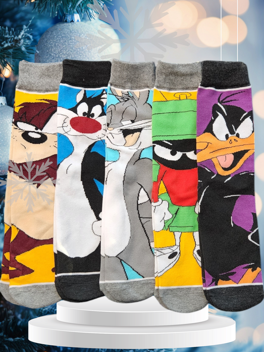 Men's Cartoon Socks 5 Pk