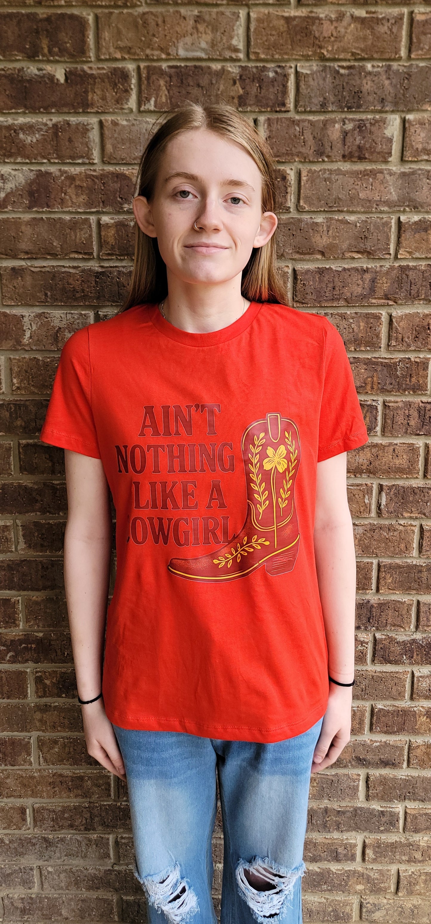 "AIN'T NOTHING LIKE A COWGIRL" Women's Relaxed Jersey T-Shirt (CLEARANCE SALE)