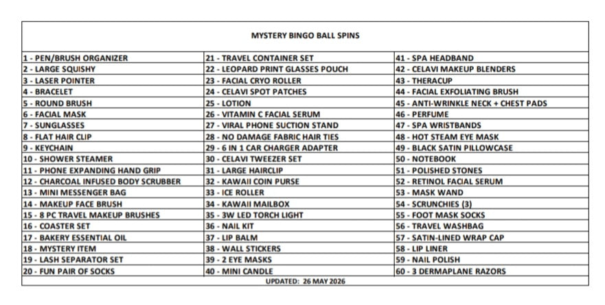 Mystery Bingo Ball Spins